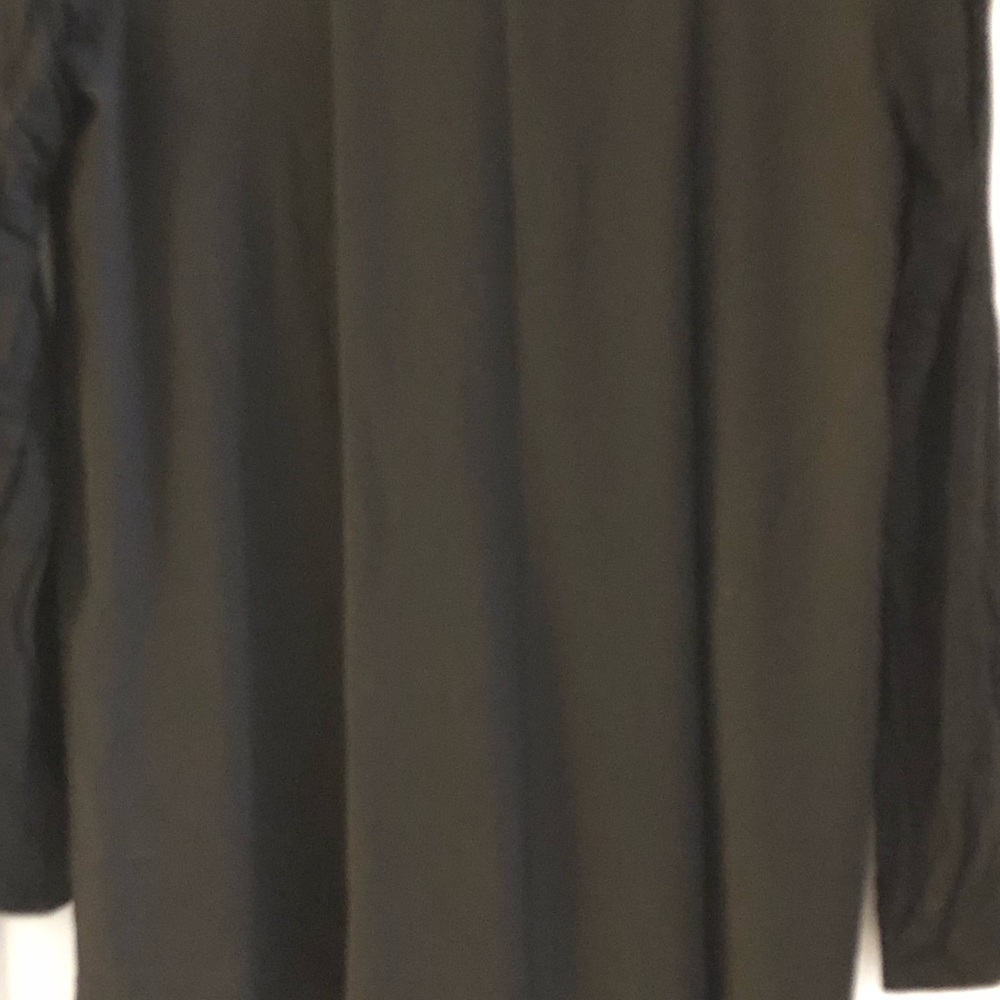 2/$30 Chico’s Black Tunic Top Mixed Media Pleated Back High Low Hem Sz 0 (S) - Picture 7 of 10